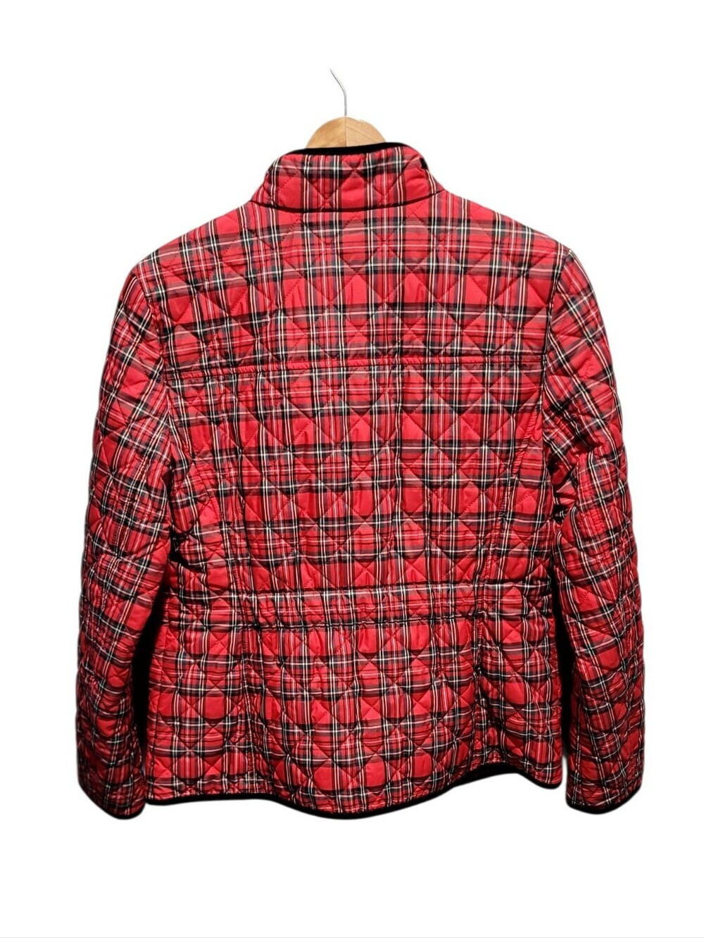 Talbots Apple Cider Plaid Quilted Jacket XS Red Tartan Snap Zip Front - Picture 4 of 11